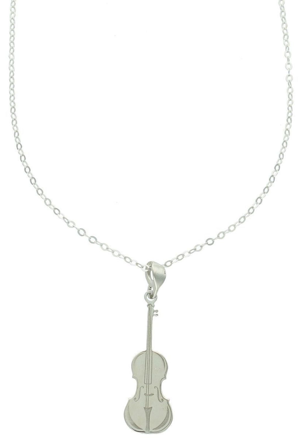 Naszyjnik srebrny próby 925 DIA-NSZ-NR2 R721-ROD-925 z zawieszką w kształcie skrzypiec. Długość 42+3 cm, zapięcie na karabińczyk. Idealny dla miłośniczek muzyki i oryginalnego stylu.1.jpg